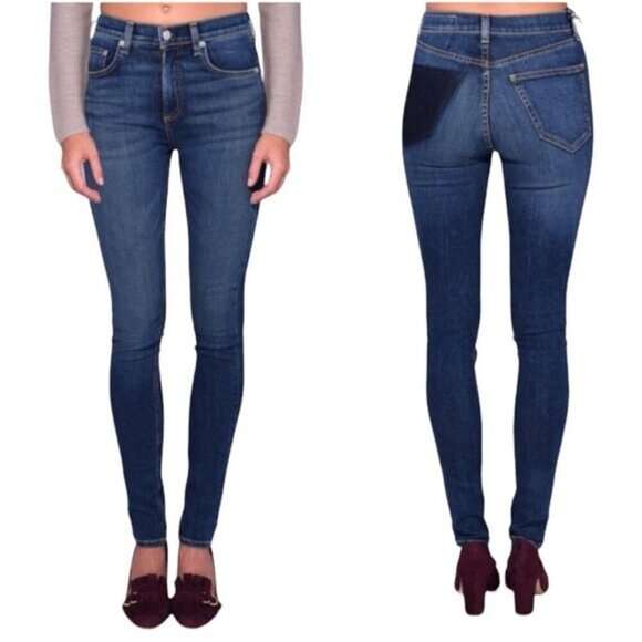 RAG & BONE Dive Skinny High Rise Jean Eddy Womens Size 26 Raw Hem - Picture 1 of 10